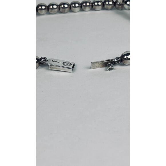 JMS 925 Sterling Silver Mexico 8mm Bead Ball Necklace 24” 61.7 Grams Vintage - Picture 5 of 8